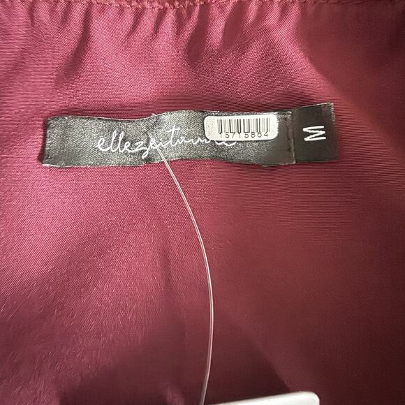 Elle Zeitoune Jayee Halter Gown Dress Burgundy Pleated Medium. Wedding. Party - Picture 10 of 12